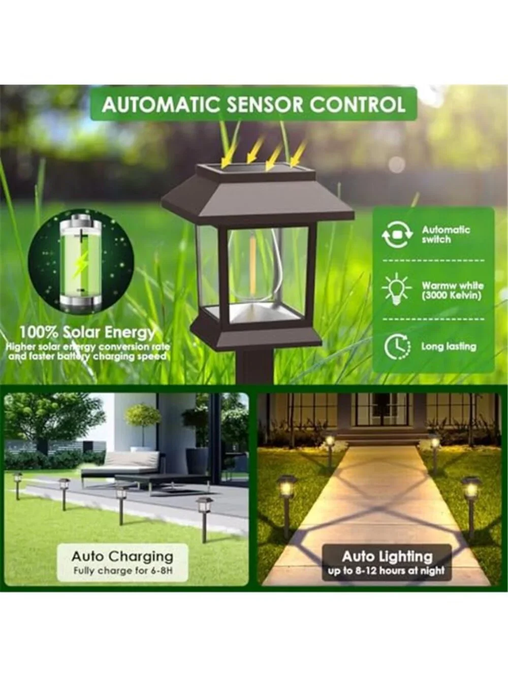 Solar Pathway Lights Outdoor 12 Pack Waterproof Garden Stake Landscape Lighting